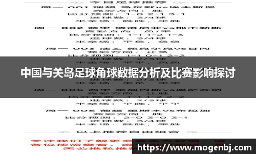 中国与关岛足球角球数据分析及比赛影响探讨